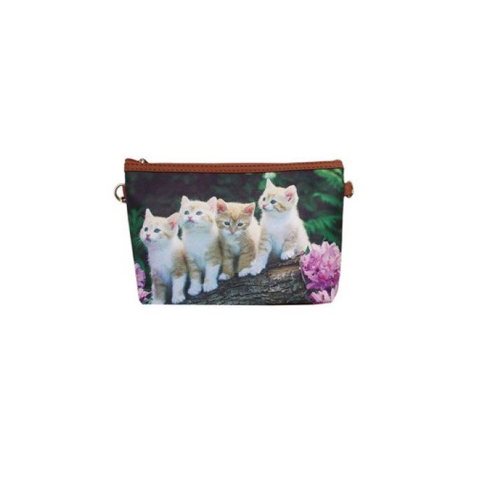 Sac pochette petits chats en photo