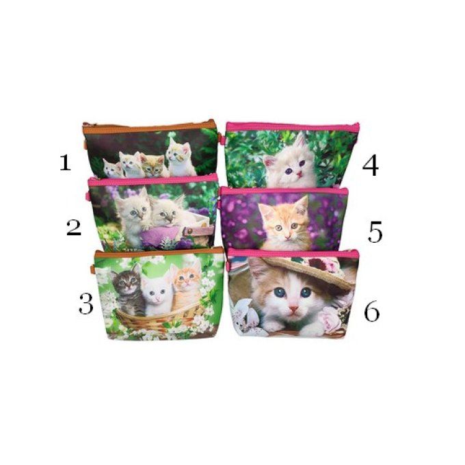 Sac pochette petits chats en photo