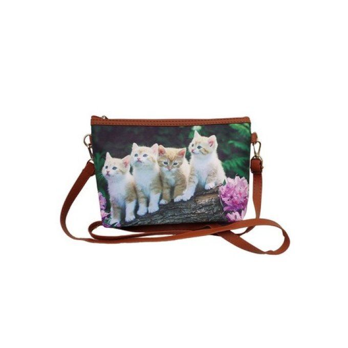 Sac pochette petits chats en photo