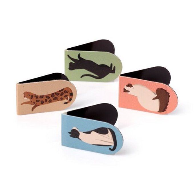 Lot de 4 marques-page magnétiques Chats -