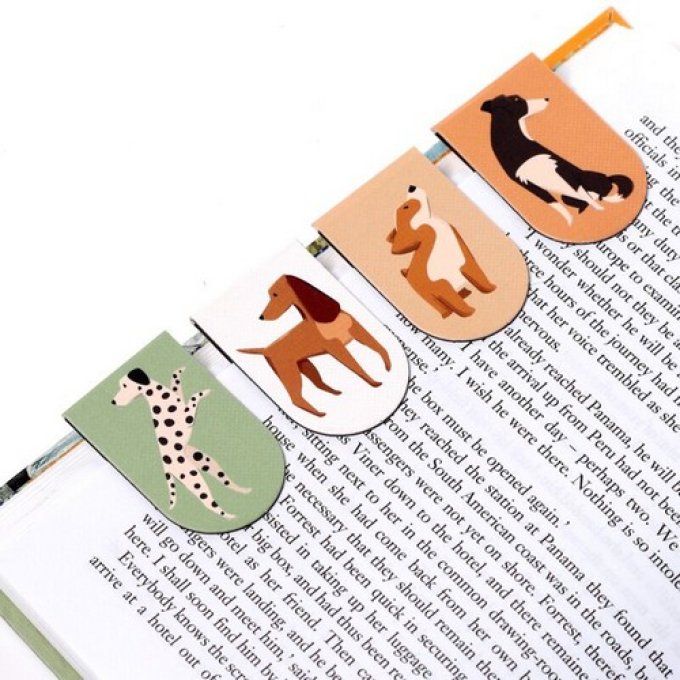 Lot de 4 Marques-page Magnétiques Chiens - Barks
