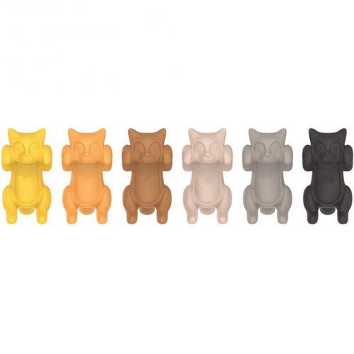 Lot de 6 marqueurs de verre chat différents coloris.