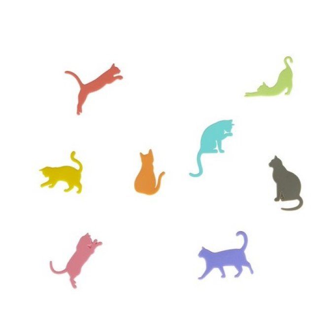 Marque verre 8  petits chats de couleur en silicone