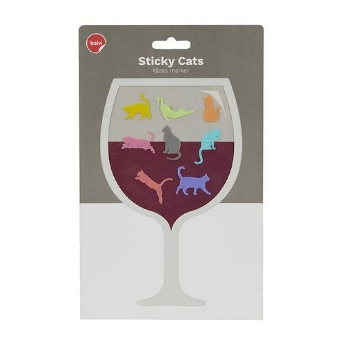 Marque verre 8  petits chats de couleur en silicone