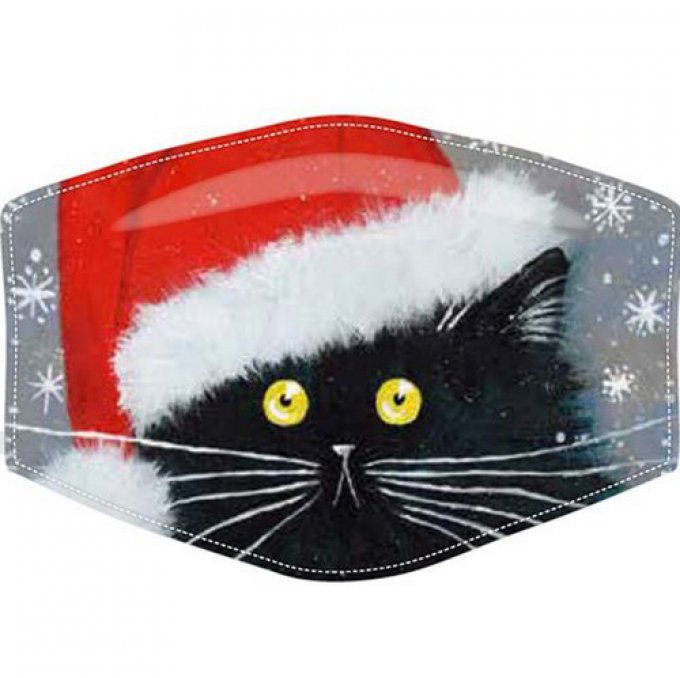 Masque de protection chat noir de noël.