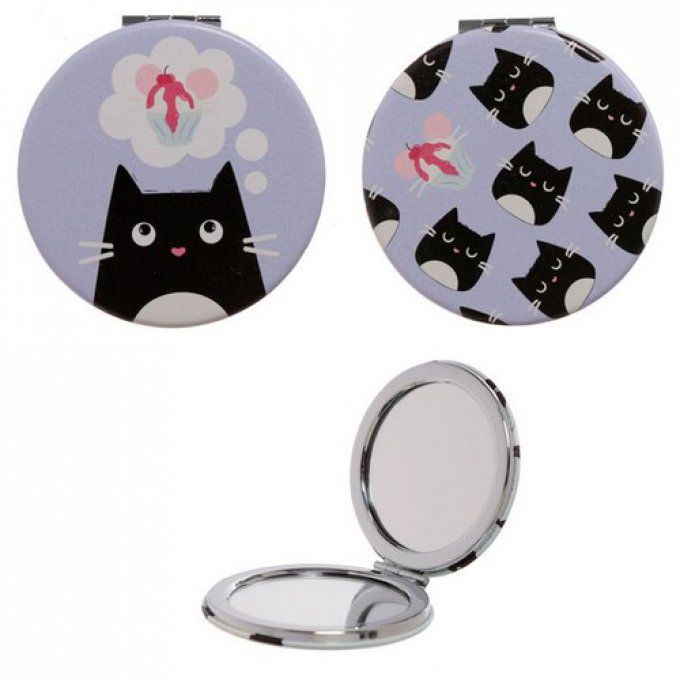 Miroir de poche chat feline fine différentes couleurs 