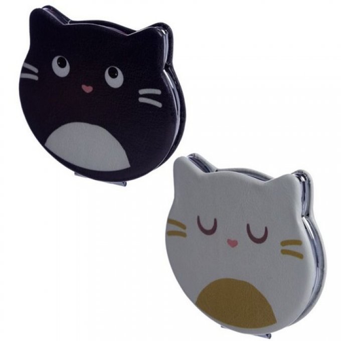 Miroir de Poche Feline Fine - Chat noir ou blanc