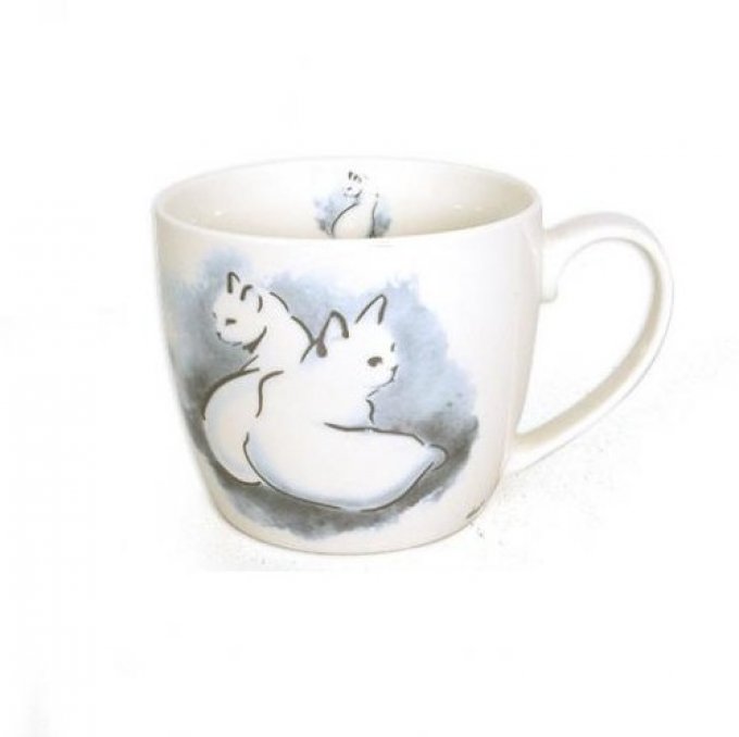 Tasse déjeuner blanc chats collection shadow 