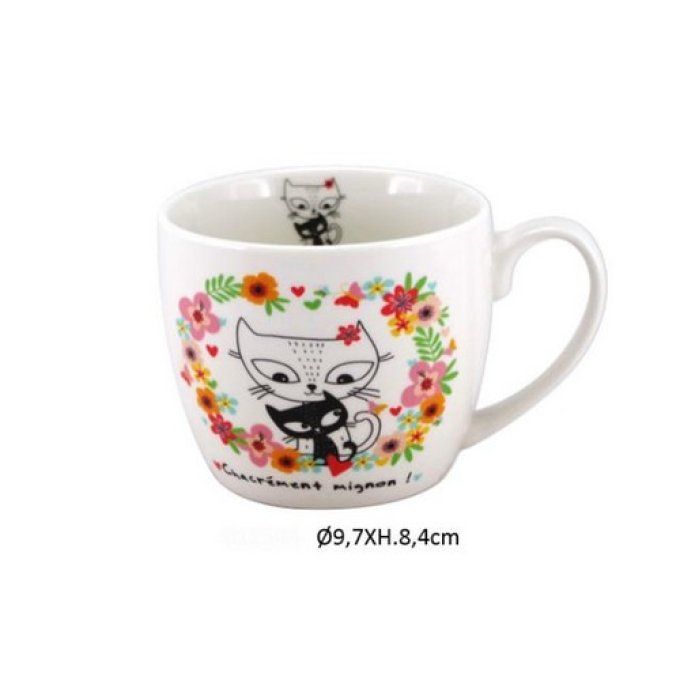 Tasse chats dans les fleurs springy .