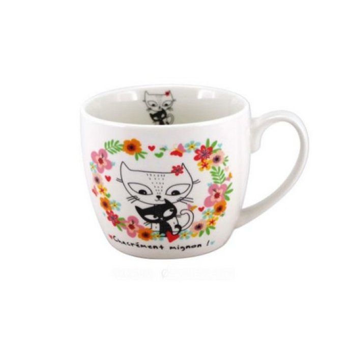 Tasse chats dans les fleurs springy .