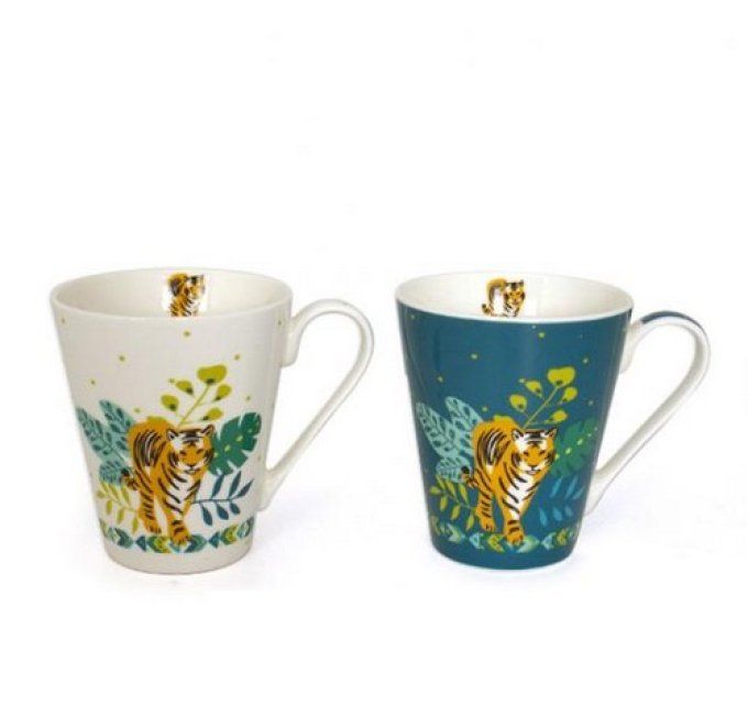 Mug tigre vert ou blanc collection tiger .