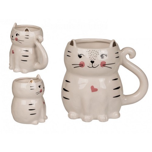 Mug design en céramique en forme de chat