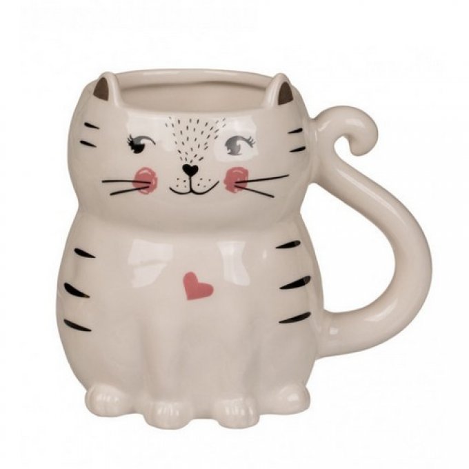 Mug design en céramique en forme de chat