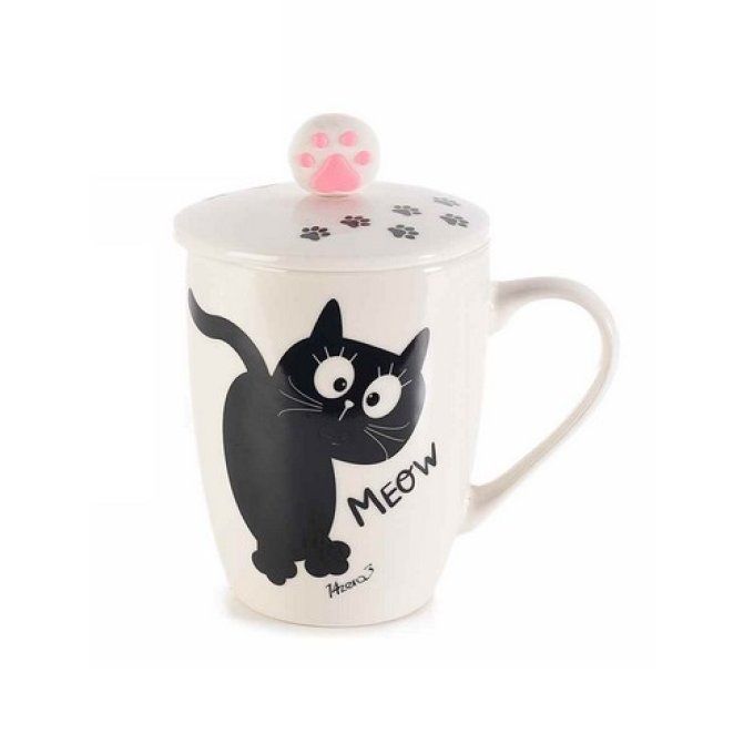 Mug chat noir meow avec son chapeau