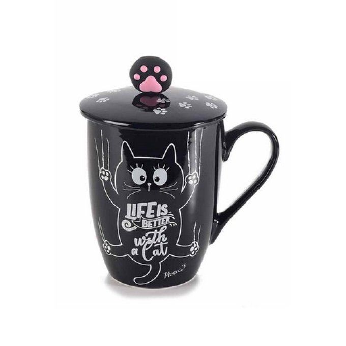 Mug chat noir meow avec son chapeau