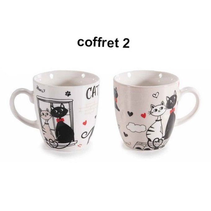 Coffret cadeau  2 tasses chat pretty cat.