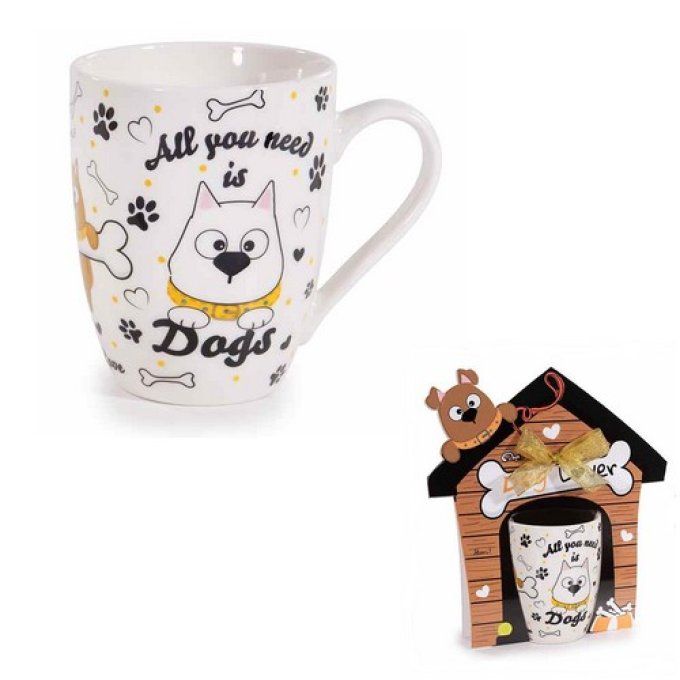 Mug chien ciccio dog et son emballage cadeau.