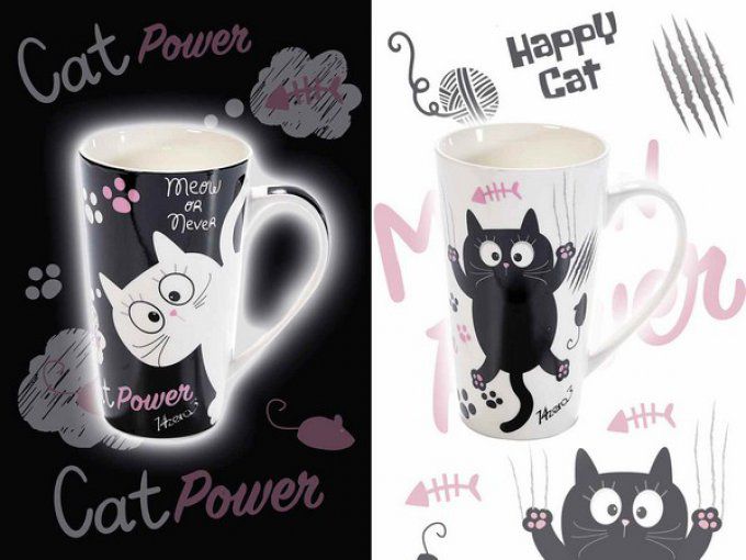 Mug en porcelaine chat best friends 15 cm