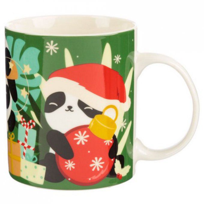 mug de noel panda noir et blanc