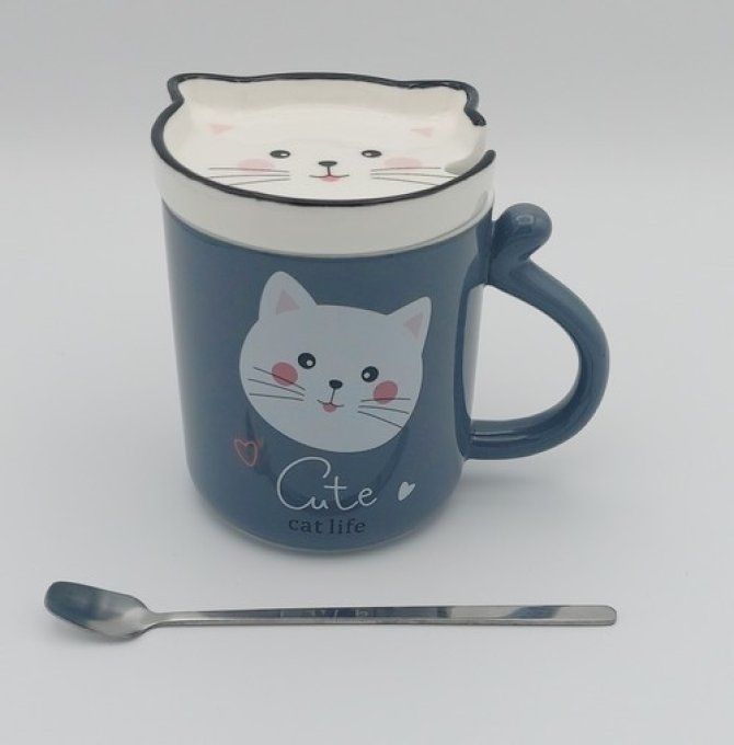 Cuillère à Café Tête de Chat pour Thé, Café, Dessert 11,5cm