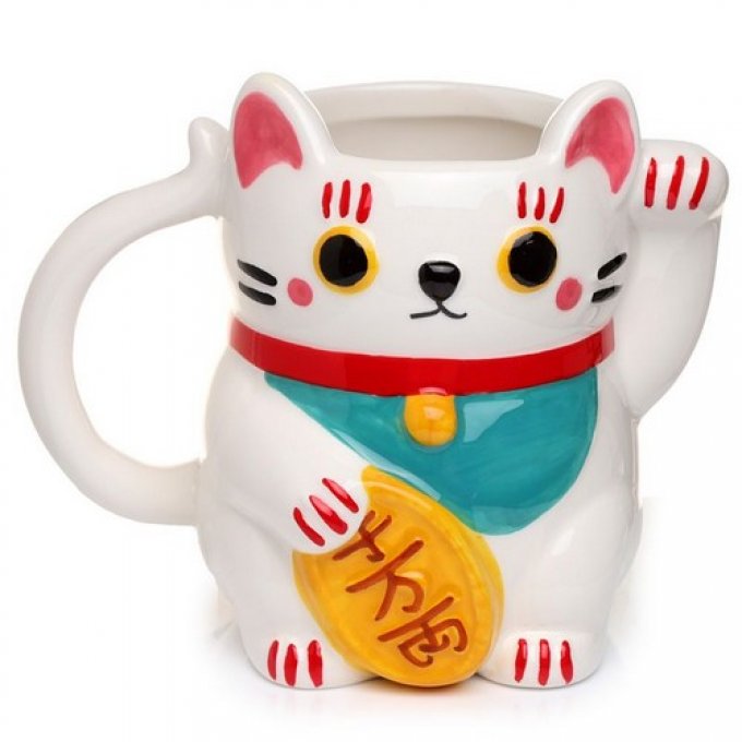 Mug en forme chat blanc maneki-neko