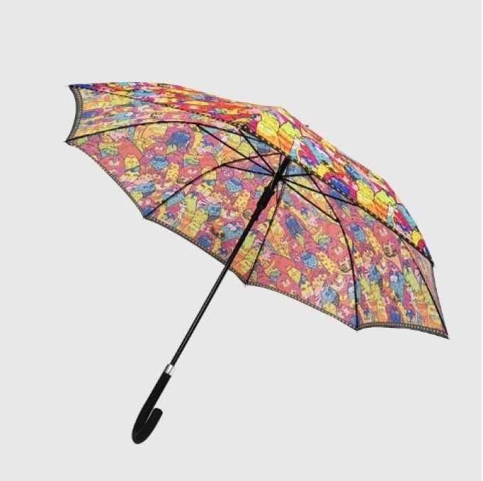 Parapluie canne mosaïque de chats.
