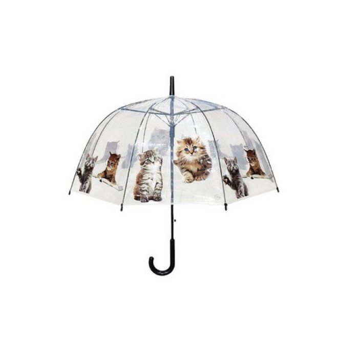 Parapluie transparent automatique farandole de chats.