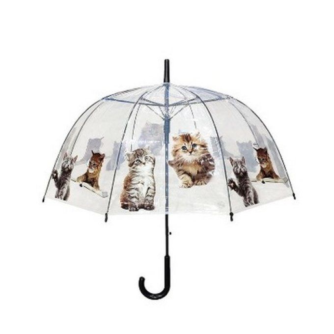 Parapluie transparent automatique farandole de chats.