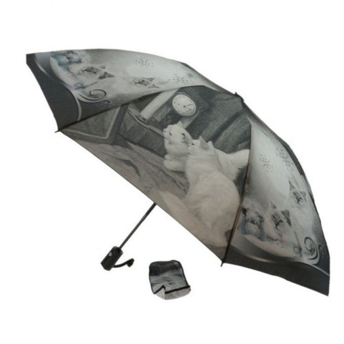 Parapluie pliant automatique motif chats 