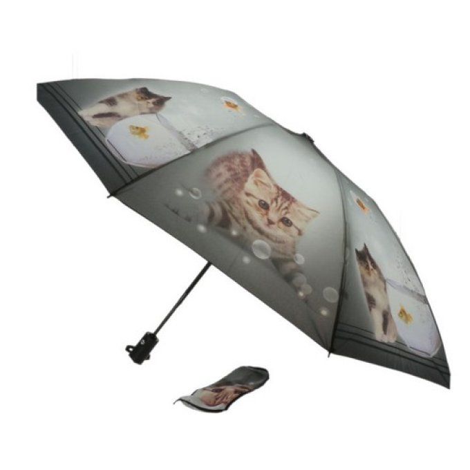 Parapluie pliant automatique motif chats 