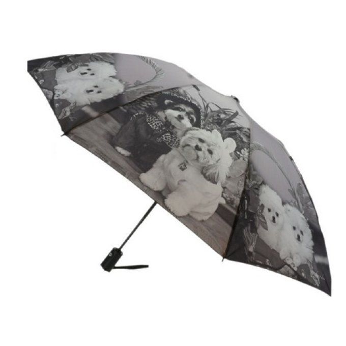 Parapluie pliant automatique motif chiens.