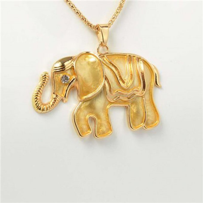 collier éléphant doré 