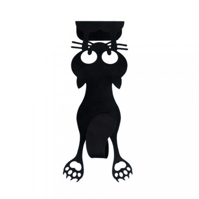 Crochet porte chat noir en métal balvi
