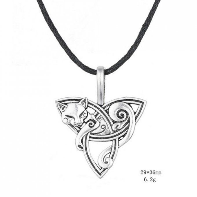 Pendentif renard couleur métal
