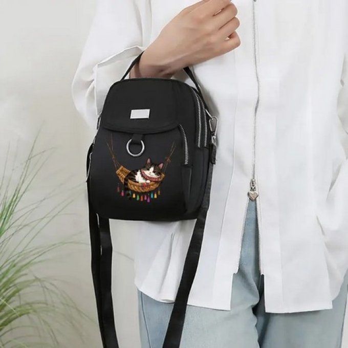 Petit sac multi poches chat hamac.