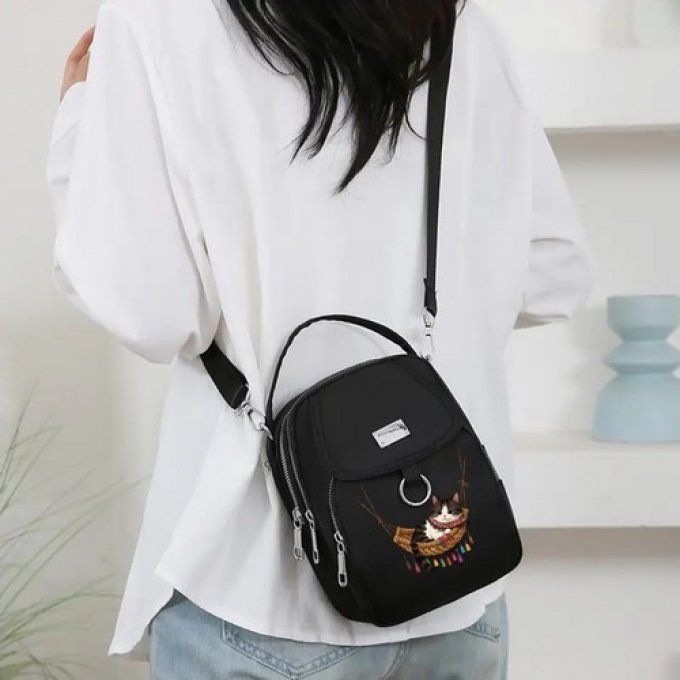 Petit sac multi poches chat hamac.