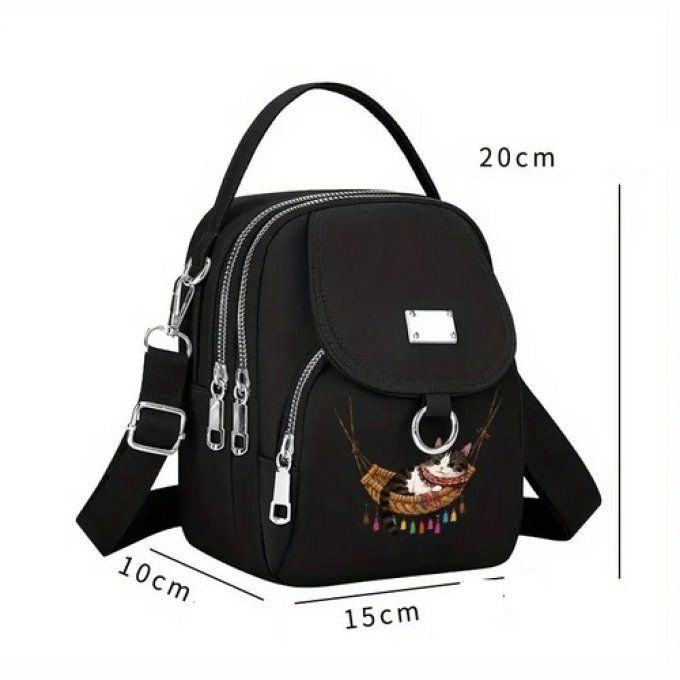 Petit sac multi poches chat hamac.