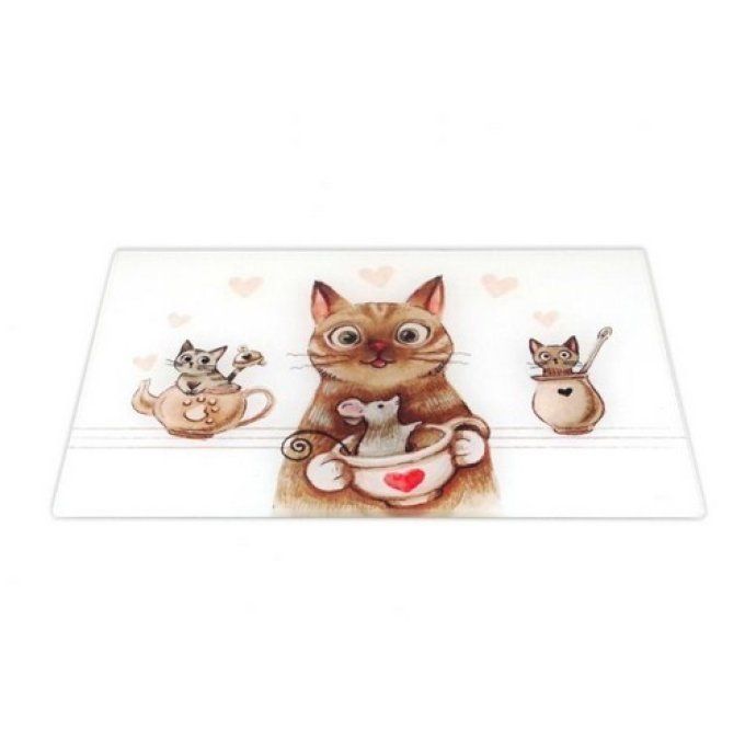 Planche à découper le chat oliver prépare un festin.