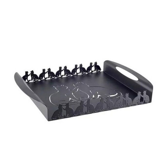 Grand plateau assemblée de chats noirs.