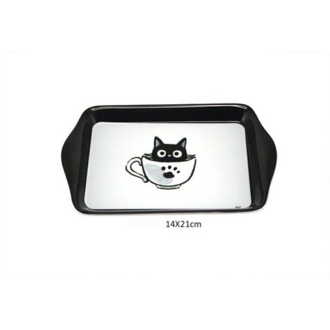 Petit plateau chat noir et blanc mia.