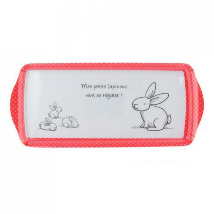 plateau petit lapin rectangulaire