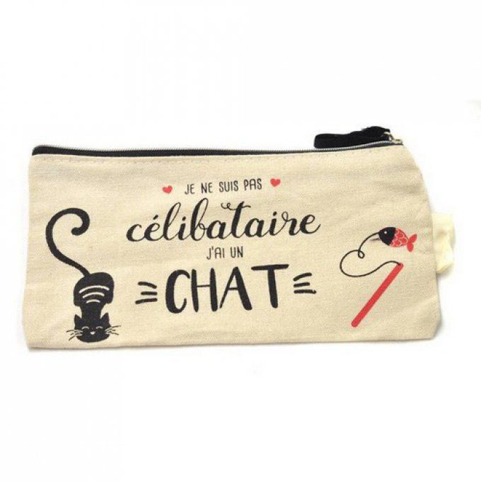 Pochette coton chat et message