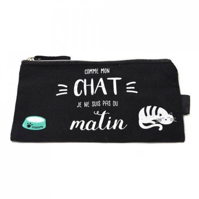 Pochette coton chat et message