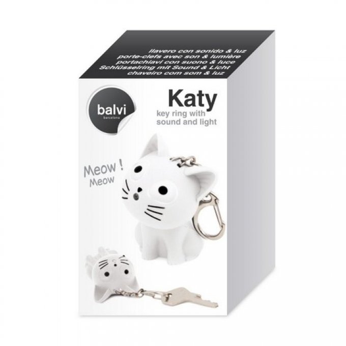 Katy porte-clés chat avec son et lumière balvi