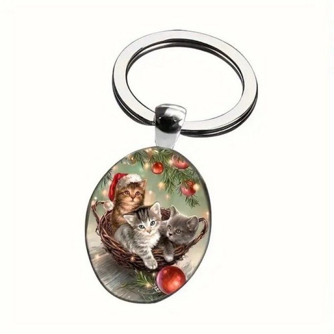 Porte clé les chatons de noel.