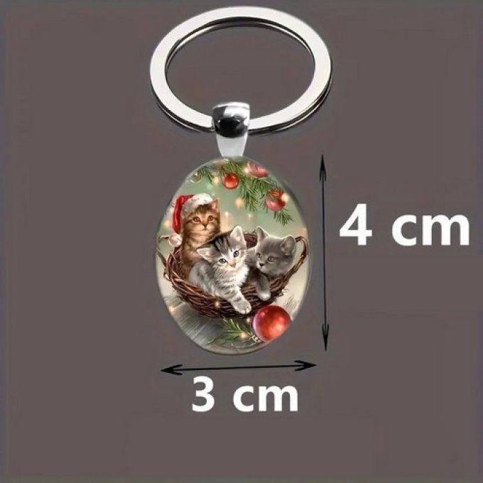 Porte clé les chatons de noel.