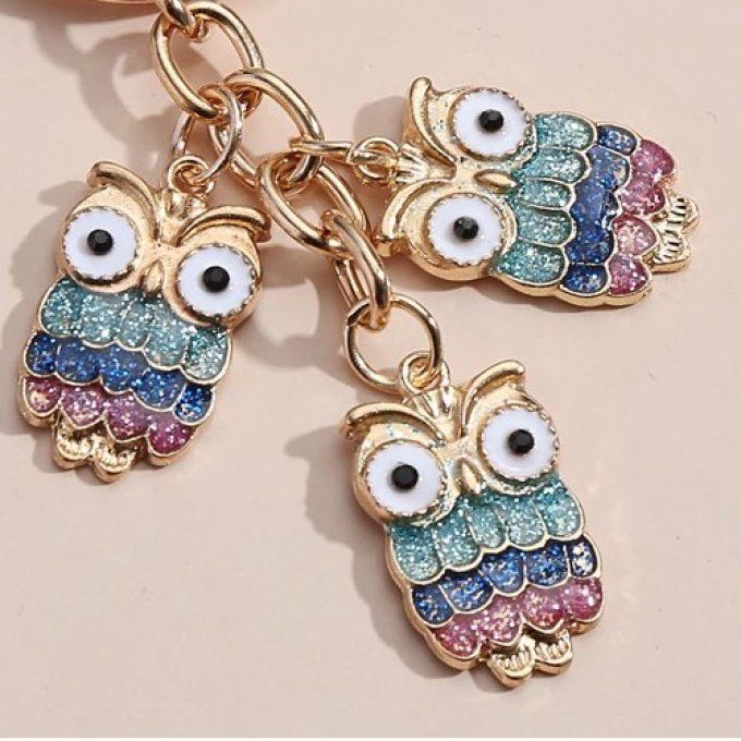 Porte clé trio d'hibou