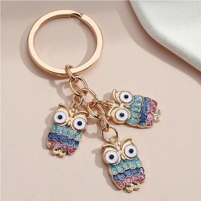 Porte clé trio d'hibou