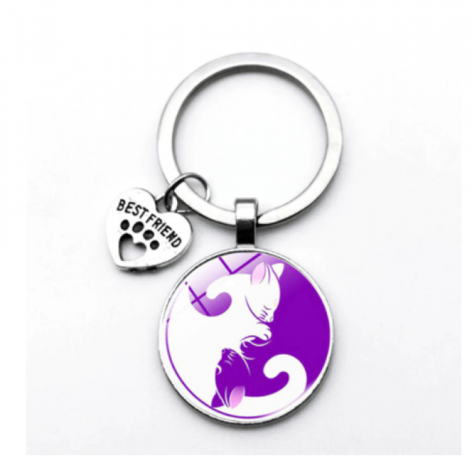 Porte clé couple de chats best friend 