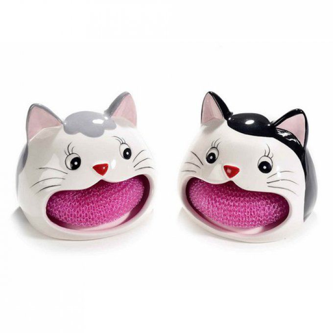 2 Porte-Savons En Céramique Chat | Égouttoir Drainant Pour Évier Cuisine Ou Salle De Bain